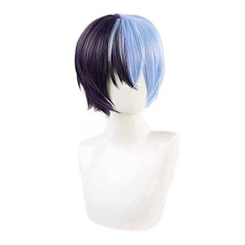 SEIZIS Wig Anime Cosplay Aoyagi Touya Cosplay Perücke blau lila gemischt kurz hitzebeständig Kunsthaar Halloween Rollenspiel Karneval Party + Perückenkappe von HOWGARI