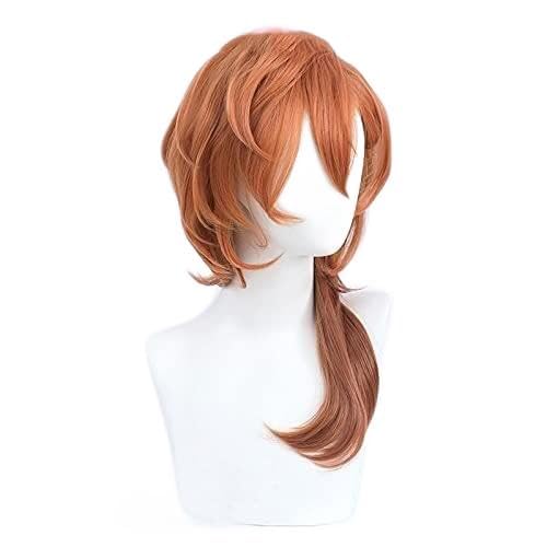 SEIZIS Wig Anime Cosplay Bungou Stray Dogs Cosplay Chuuya Nakahara Wig Short Gradient Brown 55cm Long Curly Heat Resistant Hair Halloween Anime Role Play, (NEVSTPFW) von HOWGARI