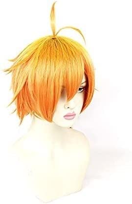 SEIZIS Wig Anime Cosplay Covenant Neverland Anime Perücke Emma Cos Perücke Norman Norman Flauschige niedliche Stylingperücke Orange Farbverlauf von HOWGARI