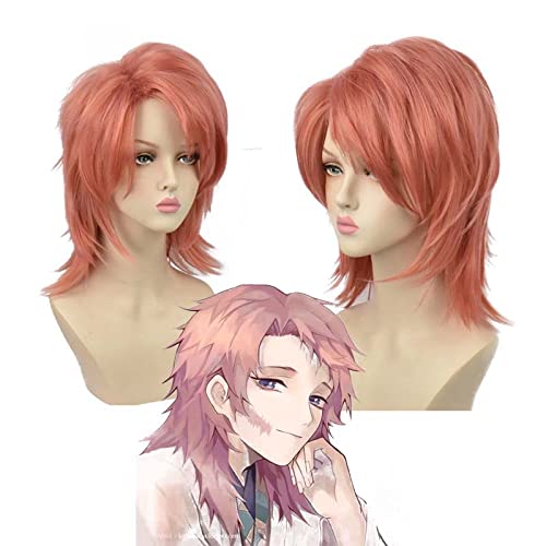 SEIZIS Wig Anime Cosplay Die Klinge der Geisterzerstörung FOH-Kaninchen-Cos-Perücke, orange, rosa, Kurze, mehrschichtige, Anti-gekrümmte Kurzhaar-Cos-Anime-Perücke von HOWGARI