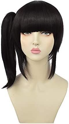 SEIZIS Wig Anime Cosplay Geist der Klinge der Zerstörung Kurihara Kanahu Cosplay Perücke Anime Charaktere schwarz braun Lange Koteletten Pferdeschwanz Schieferfarbe von HOWGARI