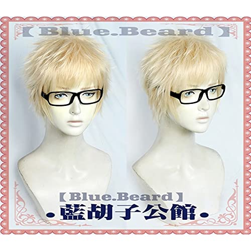 SEIZIS Wig Anime Cosplay Haikyu!!Kei Tsukishima Cosplay Perücke Schwarz Brillengestell Blond Golden Kurz Hitzebeständiges Kunsthaar Halloween Rollenspiel von HOWGARI
