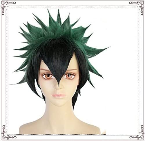 SEIZIS Wig Anime Cosplay My Hero Academia Midoriya Izuru COS Perücke Schwarze und grüne Anime-Perücke mit doppelter Schreibweise und umgekehrter Warp-Sektion von HOWGARI