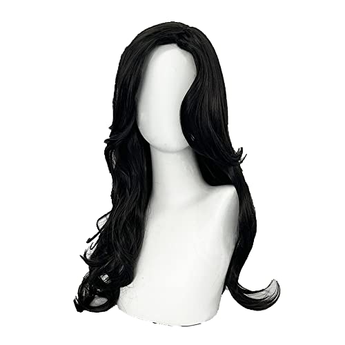 SEIZIS Wig Anime Cosplay Rollenspiel for Hexe Yennefer von Vengerberg 60 cm Lange Schwarze gewellte Perücke Frauen lockiges Cosplay-Haar von HOWGARI