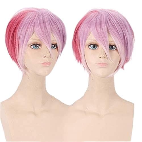 SEIZIS Wig Anime Cosplay Wig for The King's Avatar Cosplay Perücke kurz rosa Ombre Kunsthaar Samurai Mädchen Anime Halloween Kostüm Perücken for Damen und Herren von HOWGARI