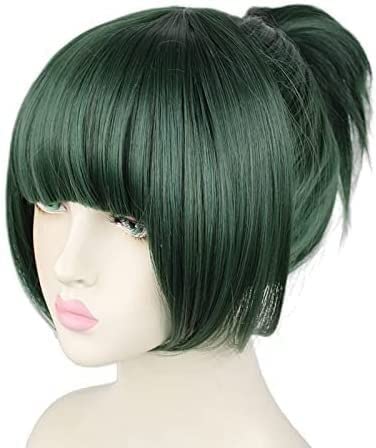 SEIZIS Wig Anime Cosplay Zauber zurück in den Krieg Zen-Garten Maki cos Perücke Restaurierungsclip Pferdeschwanzabschnitt Perücke gespaltene grasgrüne Perücke Grasgrün von HOWGARI