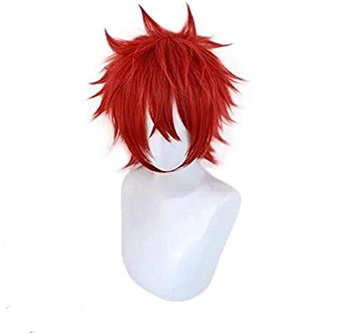 Uearlid Wig Anime Cosplay Anime Amagi Rinne Rote Kurze Perücke Cosplay Kostüm Hitzebeständige Synthetische Haar Männer Perücken von HOWGARI