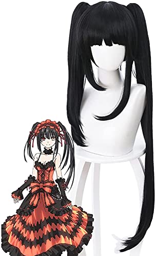 Uearlid Wig Anime Cosplay Anime Cosplay Perücken, Datum Eine Live-Tokisaki Kurumi Cosplay Perücke for Halloween-Party-Requisiten-Accessoires mit kostenloser Perücke-Kappe von HOWGARI