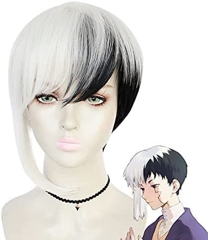 Uearlid Wig Anime Cosplay Anime Cosplay Perücken, Dr.Stone Asagiri Gen Cosplay Perücke for Halloween Party Requisiten Zubehör mit kostenlosem Wig-Kappe von HOWGARI