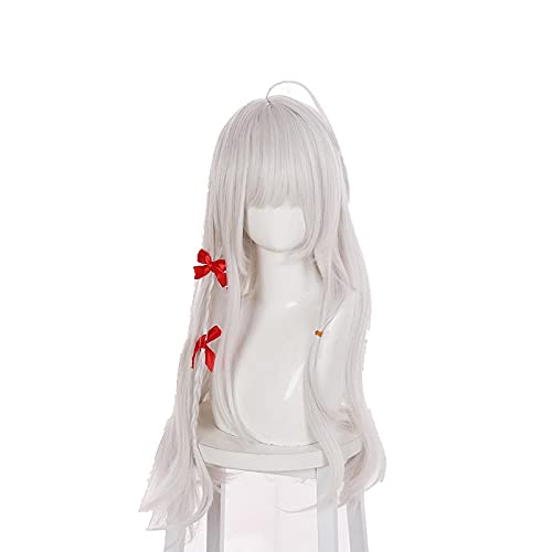Uearlid Wig Anime Cosplay Anime Majo Kein Tabitabi Elaina Ireina Witch's Journey Cosplay Requisiten Perücke Lange Silber Haar Halloween Party Girl Wig Cap von HOWGARI