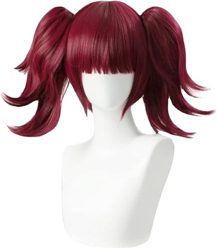 Uearlid Wig Anime Cosplay Anime Mey Rin Cosplay Cosplay Frauen Double Tail Rotwein Perücke Cosplay Hitzebeständige Synthetische Perücken von HOWGARI