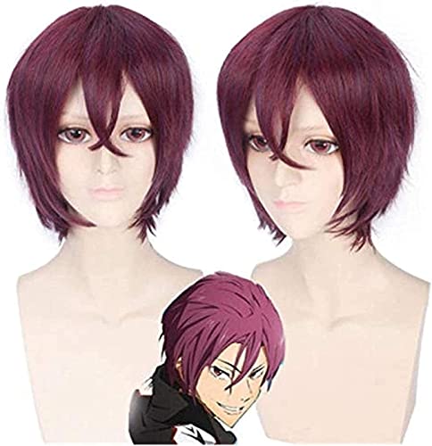 Uearlid Wig Anime Cosplay Anime-frei! Rin Matsuoka Perücke Cosplay Kostüm Männer Frauen Kurze Hitzebeständige Kunsthaar Halloween Party Rollenspiel Perücken LCNING von HOWGARI