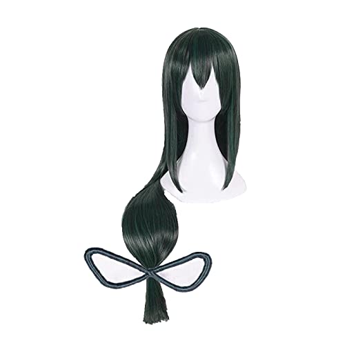 Uearlid Wig Anime Cosplay BOKU Kein Held Akademie Tsuyu Asui Long Green Synthetisches Haar Cosplay Anime Cosplay Perücken Hitzebeständige synthetische Perücken Halloween von HOWGARI