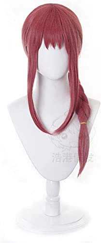 Uearlid Wig Anime Cosplay Chainsaw Man Makima Cosplay Kostüm Frauen 70cm Halloween Rose Rot Perücke Cosplay Anime Cosplay Hitzebeständiges Synthetisches Haar von HOWGARI