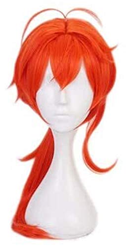 Uearlid Wig Anime Cosplay GamescoSPlay Perücke Genshin-Impact- Projekt Diluc. Anime Red Perücke Comic- Con Christmas Carnival Halloween Party tägliche Leben Männer und Frauen Mode Perücke von HOWGARI