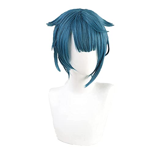 Uearlid Wig Anime Cosplay Genshin Impact Cosplay Perücke Blau Kurzes Hitzebeständiges Haar Frauen Halloween Rollenspiel Genshin Impact Perücke von HOWGARI