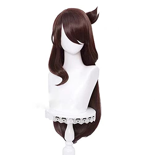 Uearlid Wig Anime Cosplay Genshin Wirkung Cosplay Halloween Beidou Cosplay Kostüm Perücke Lange gerade Pony Hitzebeständige Haar Frauen Rollenspiel Anime Perücken von HOWGARI