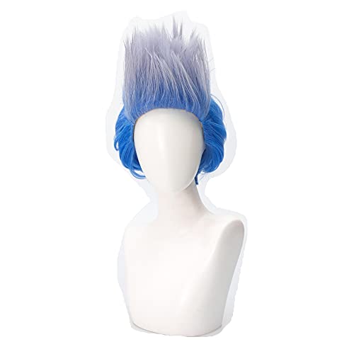 Uearlid Wig Anime Cosplay Hades Nachkommen Cosplay Perücke Männer Kurzes Saphir Blaue Haar Anime Perücke Hitzebeständige synthetische Perücken Halloween Fancy Party Cosplay von HOWGARI