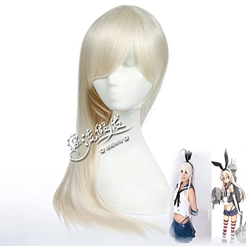 Uearlid Wig Anime Cosplay Perücke for Cosplay Perücke Kantai Collection Kanniang Island Wind Battleship Pretty Girl ZF70-1 Farbe: ZF70-1 Beige von HOWGARI