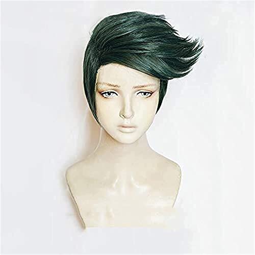 Uearlid Wig Anime Cosplay Rohan Kishibe Anime Comic JoJo Adventure Cosplay Perücken Rohan Kishibe Cosplay Perücke Synthetische Perücke CosplayShort Green Men von HOWGARI