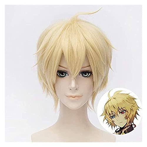 Uearlid Wig Anime Cosplay Seraph of The End Mikaela Hyakuya Perücke Cosplay Kostüm Owari no Seraph Männer Frauen Kurze Kunsthaar Party Perücken von HOWGARI