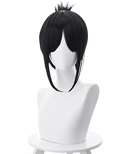 Uearlid Wig Anime Cosplay Shinomiya Kaguya 40cm Kurzer natürlicher schwarzer Stil Perücke Anime Kaguya-Sama-Liebe ist Krieg Hitzebeständige Cosplay Haarperücken Halloween von HOWGARI