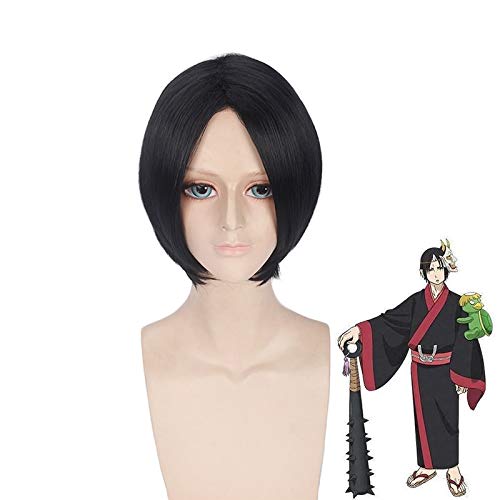 WHBHD Anime Coer Wig. Anime Hoozuki Kein Reitetsu Hoschuki. Kurze Black Perücke Cosplay Kostüm Nana mittlerer Teil synthetische Haarperücken for Männer von HOWGARI