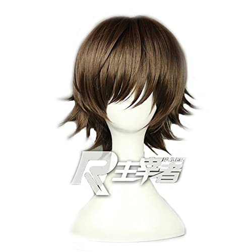 WHBHD Anime Coer Wig. Anime Kakegurui Zwangsspieler Gambler Cosplay Perücken Suzui Ryota braun Kurzheizbedingte Faserhaarperücke von HOWGARI