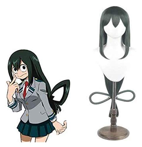WHBHD Anime Coer Wig. Anime Perücke Mein Held Akademie Asui Tsuyu Dunkelgrün langes Haar Perücke Cosplay Comic- Con Halloween Party Karneval Männer und Frauen Anime Fans Geschenk Flüge von HOWGARI