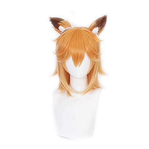 WHBHD Anime Coer Wig. Anime Sewayaki Kitsune Kein Senko- San Senko Perücken Cosplay Kostüm Halloween Party Lolita Gradient Kurze Haarperücke mit Ohren+ Perücke c von HOWGARI