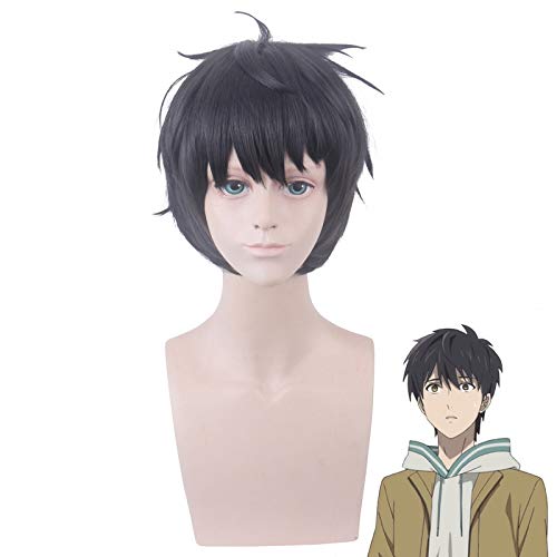 WHBHD Anime Coer Wig. Anime erfärkte Inferenz Sakuragawa Kurou Perücke Cosplay Kostüm Hitzebeständige synthetische Haare Männer Frauen Schwarze Kurzfigs PL-720 von HOWGARI