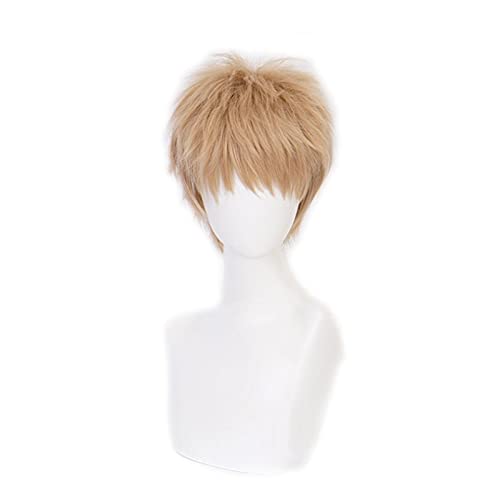 WHBHD Anime Coer Wig. Anime. EIN Schlag Mann Genos Hellbraun Kurze hitzebeständige synthetische Haare Männer Cosplay Kostüm Perücke von HOWGARI