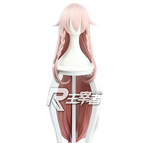 WHBHD Anime Coer Wig. Anime. Vocaloid3. Bibliothek Ia Cosplay Perücke Ia Rosa Lange 110cm Frauen Haare mit Zöftlinge Perücke Halloween Party Kostüm Spielen Perücke von HOWGARI