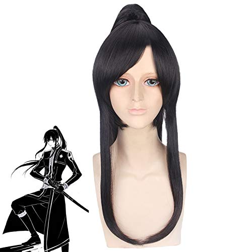 WHBHD Anime Coer Wig. D.Gray- Man Yu Kanda Black Long Ponytail Perücke Cosplay Kostüm Hitzebeständige Synthetische Haar Männer Frauen Halloween Party Perücken PL-226 von HOWGARI