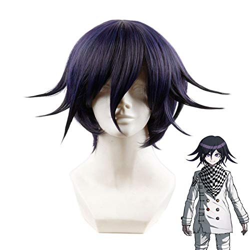 WHBHD Anime Coer Wig. Danganronpa v3: Harmonie töten Ouma Kokichi Cosplay Perücke for Mann Jungen Kurze Gerade Anime Perücke Weihnachten Party Geschenk Blau Schwarz KS-676 von HOWGARI