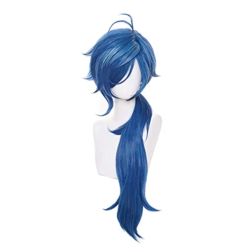 WHBHD Anime Coer Wig. Genshin Wirkung Kaeya Cosplay Perücke Männer 80cm Lange Hitzebeständige Synthetische Haarperücken Halloween Party Rollenspiel von HOWGARI