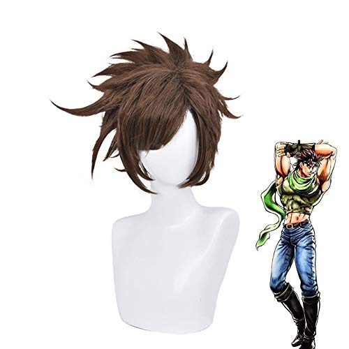 WHBHD Anime Coer Wig. JoJo' s Bizarres Abenteuer Joseph Joestar Kurzbraune Perücke Cosplay Kostüm Hitzebeständige Synthetische Haar Männer Frauen Perücken von HOWGARI