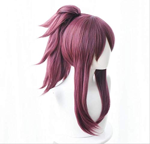 WHBHD Anime Coer Wig. Perücke Spiel Charakter Synthetisches Cosplay Wigbonde Anime Perücke Frauen Rollenspiel Peruca 22inches Akali von HOWGARI