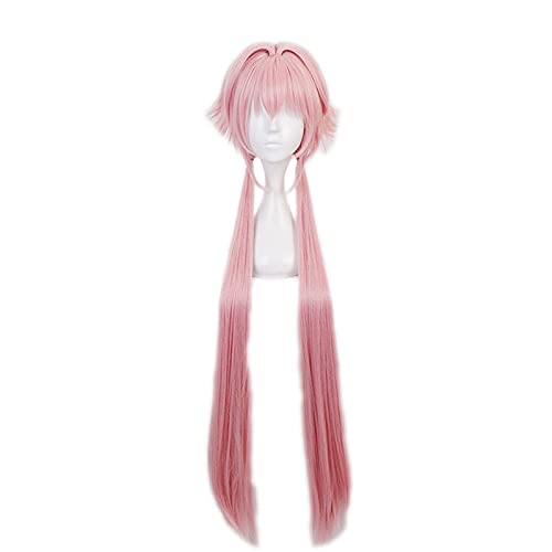 WHBHD Anime Coer Wig. Spiel Fate Grand Order/FGO. Astolfo Cosplay Perücken Lange gerade Rosa Doppel-Pferdeschwanz Hitzebeständige Faserhaarperücke von HOWGARI