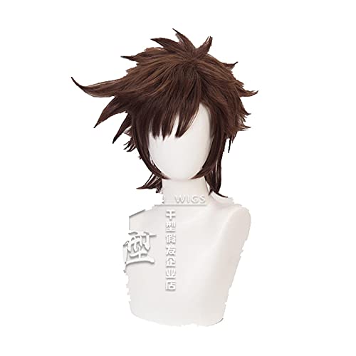 WHBHD JoJo. bizarres Abenteuer Joseph Joestar Cosplay Kurze braune perücke hitzebeständige faserhaare + Wig Cap Party Rolle Play Repress männer von HOWGARI