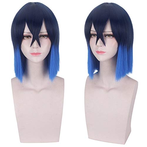 Wig Anime Cosplay 8 Styles Demon Slayer Cosplay Perücke Nezuko Kamado Tokitou Muichirou Perückenhaar Kimetsu no Yaiba Giyuu Tsuyuri Kanawo Cosplay Perücken Einheitsperücke Nr. 179 von HOWGARI