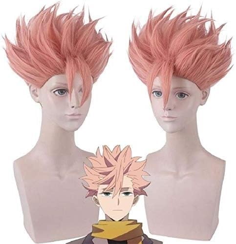 Wig Anime Cosplay Akihito Narihisago Cosplay-Perücken ID: INVADED Kurzes Kunsthaar for Herren, Halloween, Orange, Cosplay-Perücken + Perückenkappe von HOWGARI