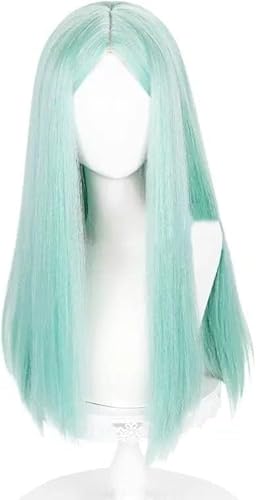 Wig Anime Cosplay Anime Cyberpunk Edgerunners Rebecca Cosplay Perücke Cyberpunk Edgerunners Becca Cosplay 57cm Cyan lange glatte Haarperücke von HOWGARI