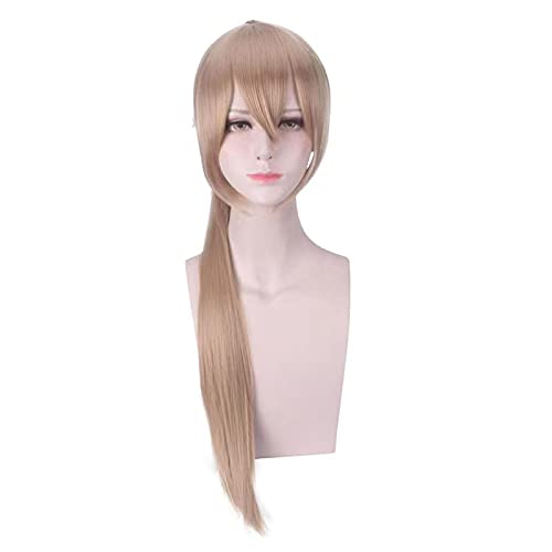 Wig Anime Cosplay Braune Blonde Lange stragt Cosplay perücke Anime Spiel Azur Lane Frauen hitzebeständige synthetische Haarperücken mit Klauen Pferdeschwanz Halloween (Size : 1) von HOWGARI