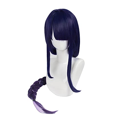 Wig Anime Cosplay Cosplay Perückenspiel Genshin-Auswirkungen Shogun-Frauen 110cm lang Watren-lila geflochtene Haar Peluca Anime Perücken Mode (Size : 1) von HOWGARI