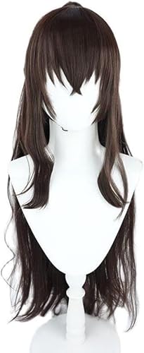 Wig Anime Cosplay Dazai Osamu Cosplay Perücke Anime Bungo Stray Dogs Dazai Osamu Weiblich 100 cm Lange Hitzebeständige Synthetische Frau Perücken + Kappe von HOWGARI