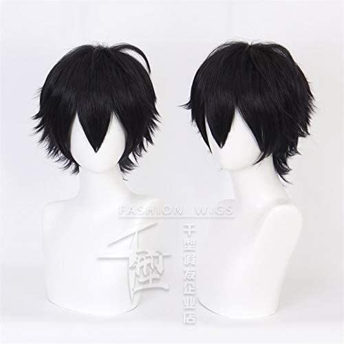 Wig Anime Cosplay Division Rap Battle Hypnosis MIC Yamada Saburo Kurz Schwarz Cosplay Perücke Hitzebeständiges Kunsthaar Herren Kostüm Perücke von HOWGARI