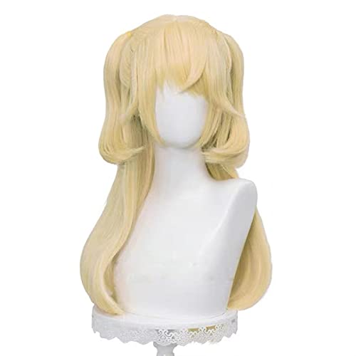 Wig Anime Cosplay Genshin Wirkung Fischl Perücke Cosplay Lange Goldene Haare Hitzebeständige Erwachsene Männer Frauen Halloween Rollenspiel Perücke Kappe Halloween (Size : 1) von HOWGARI