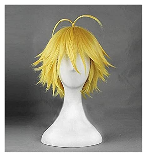 Wig Anime Cosplay Japanischer Anime The Seven Deadly Sins Cosplay Schuhe Meliodas Cosplay Perücke Männer Halloween Cosplay Kostüm Schwarze Stiefel 40 nur Perücke von HOWGARI