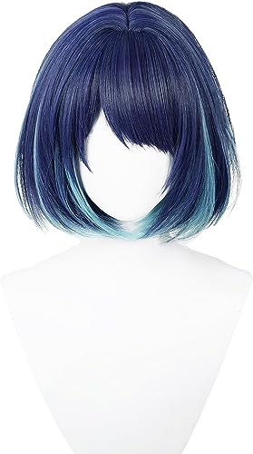 Wig Anime Cosplay Kostüm Perücken for Hoshi Oshi No Ko Kurokawa Akane Cosplay Perücke Frauen Anime Party Grau Blau Synthetische Haar Perücke + perücke Kappe (Size : For Akane 34cm) von HOWGARI
